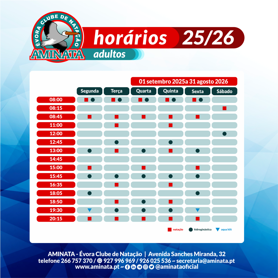 Horário Adultos até 31/01/2026