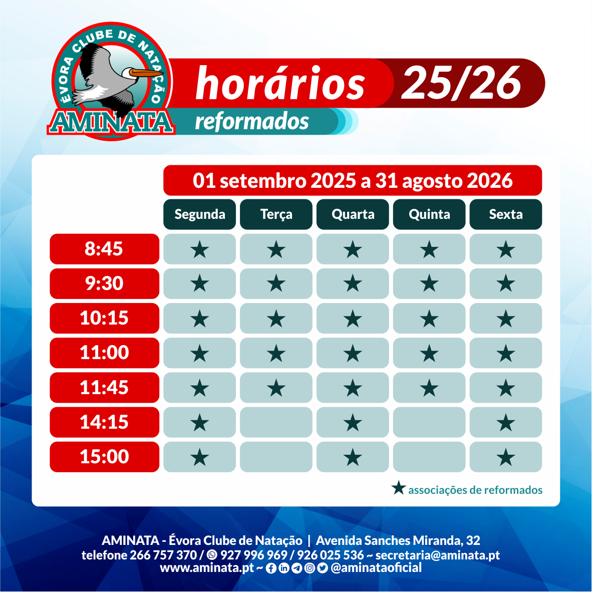 Horário Aulas Reformados