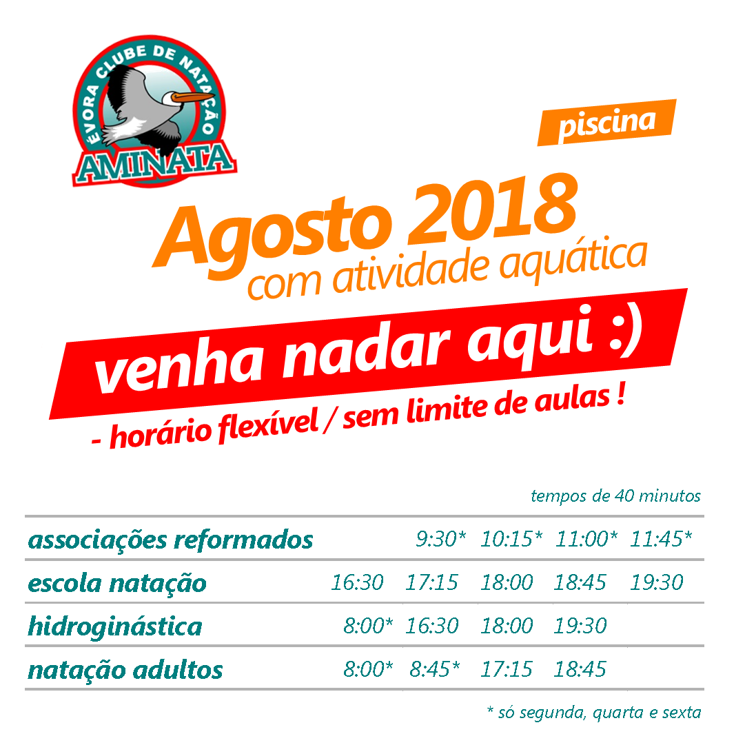 Agosto 2018 - Horários