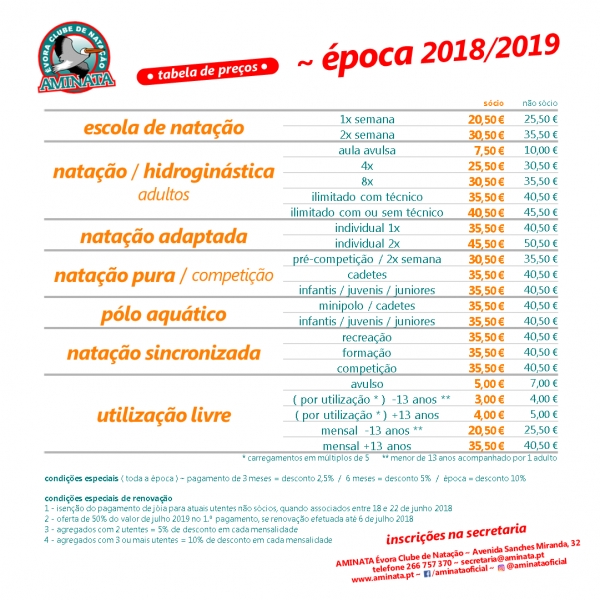 Aminata - Preços 2018/2019
